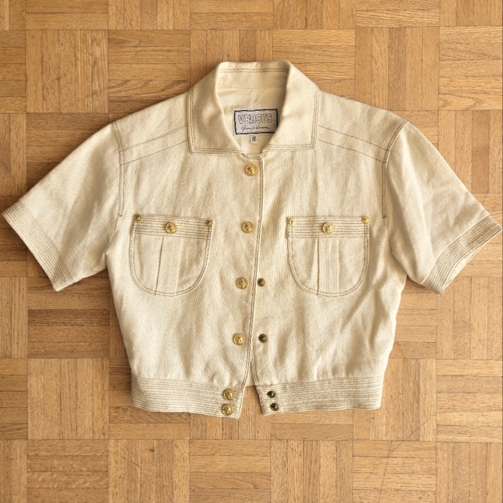 Versace Cream Short Sleeve Jacket